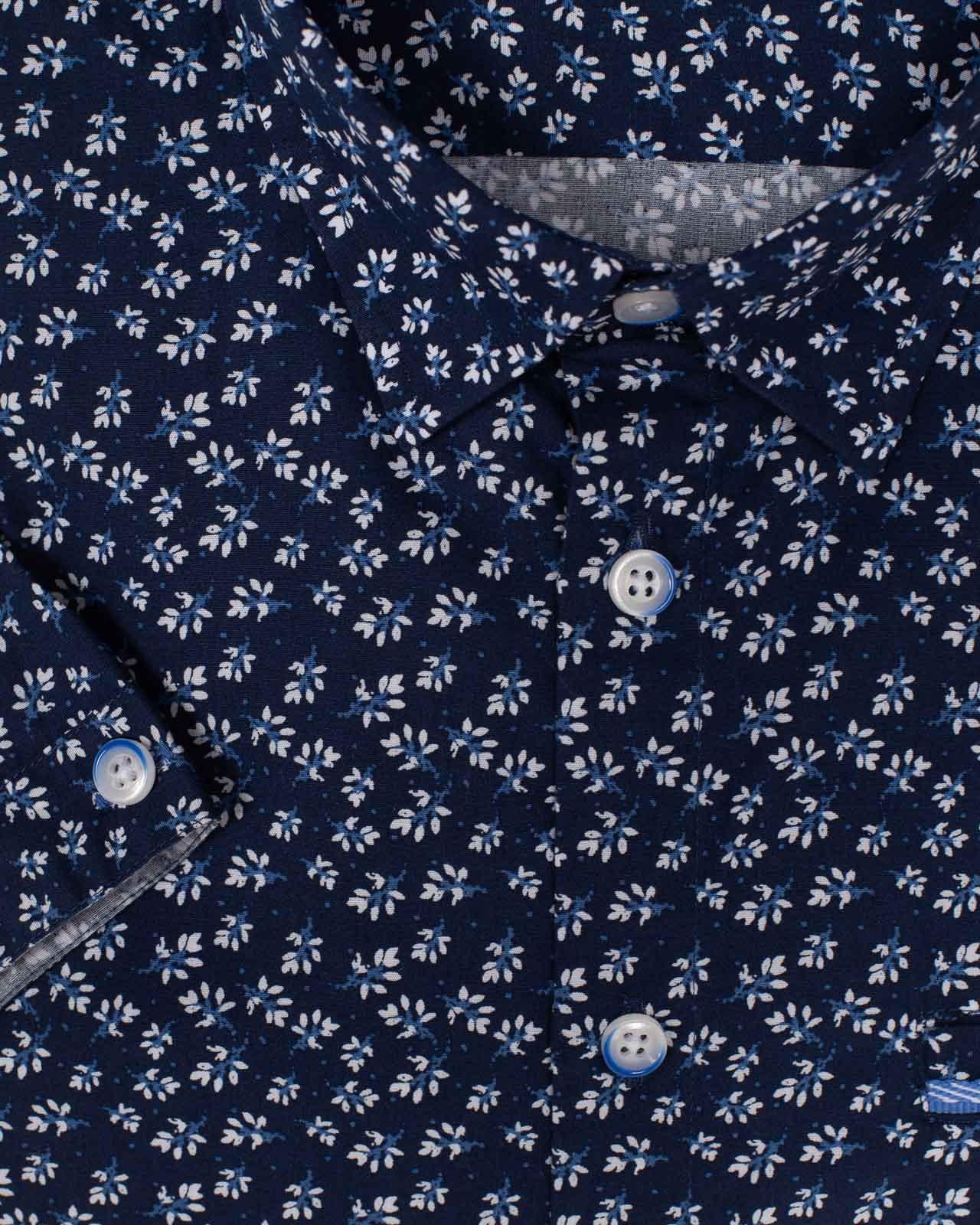 Chemisette mini fleurs grande taille bleu marine