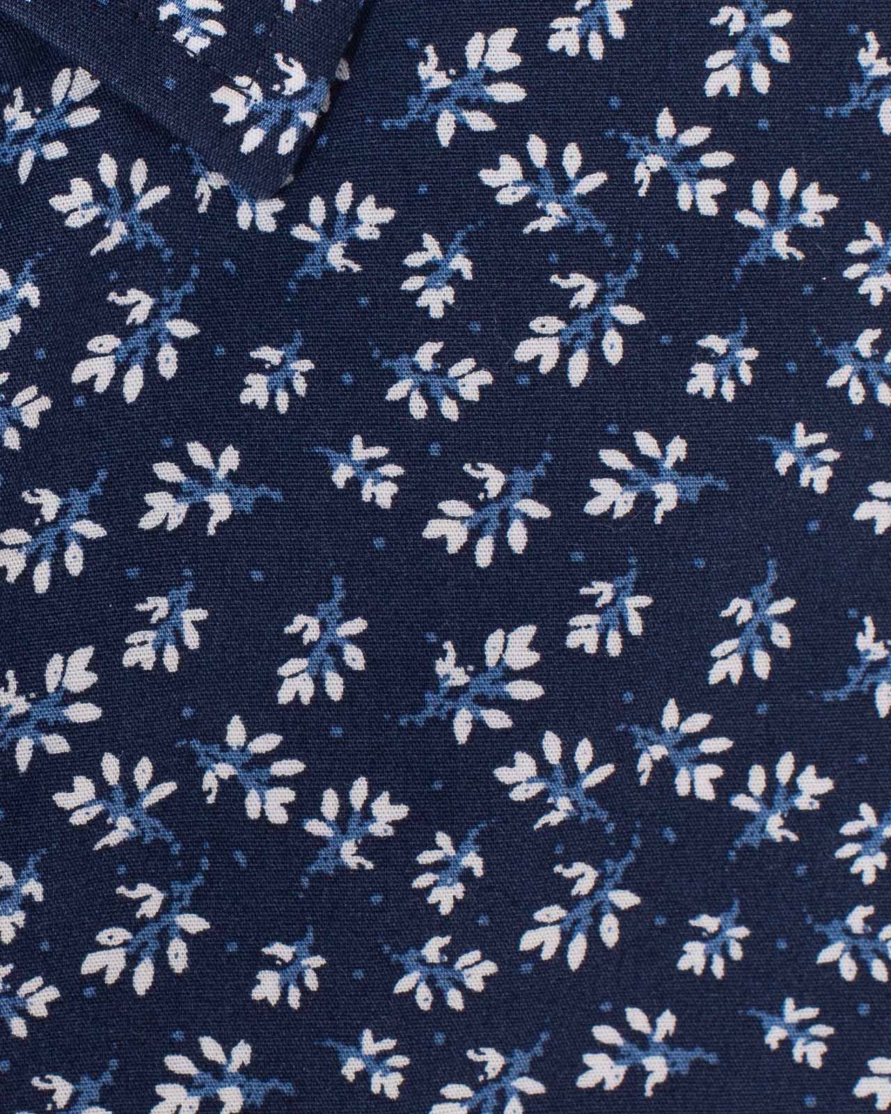 Chemisette mini fleurs grande taille bleu marine