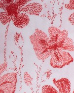 Chemisette motif fleurs grande taille rouge