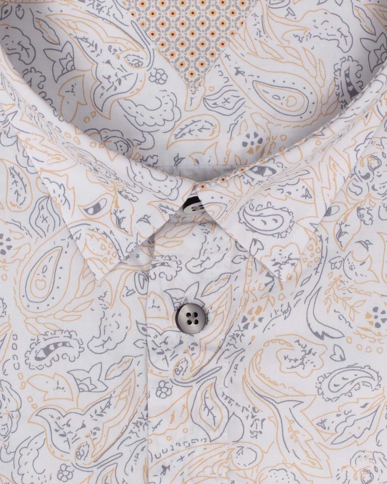 Chemisette motif cachemire grande taille blanche