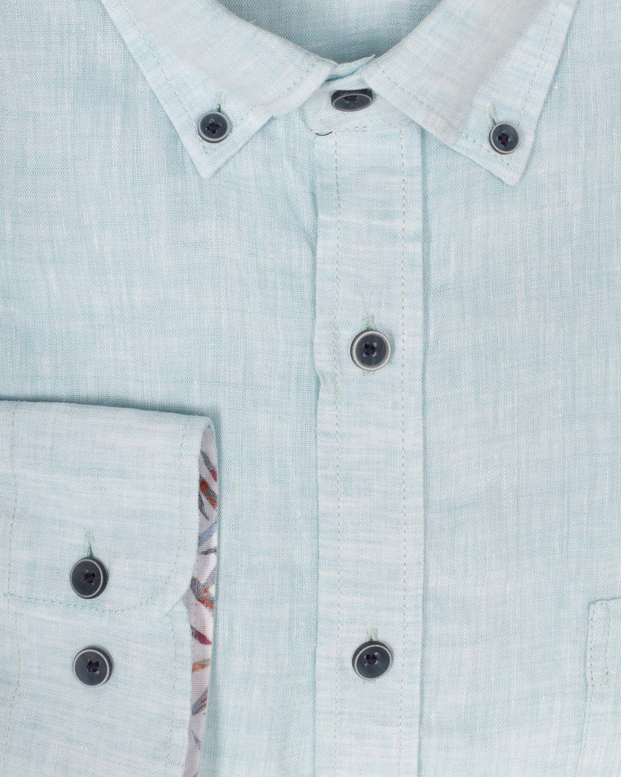 Chemise en lin grande taille bleu