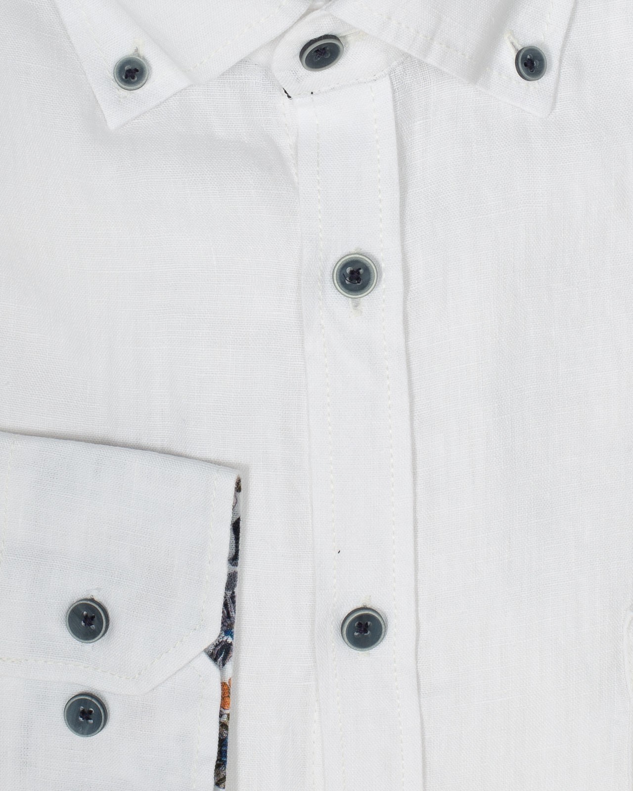 Chemise en lin manches extra-longues 72 cm blanc