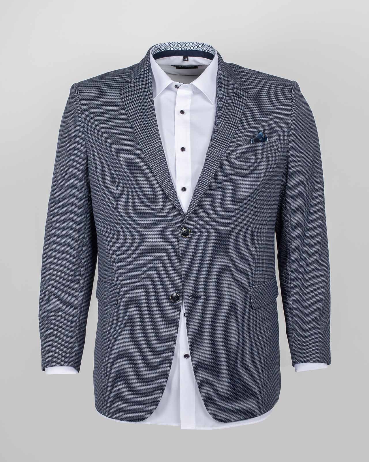 Veste micro motif grande taille bleu marine