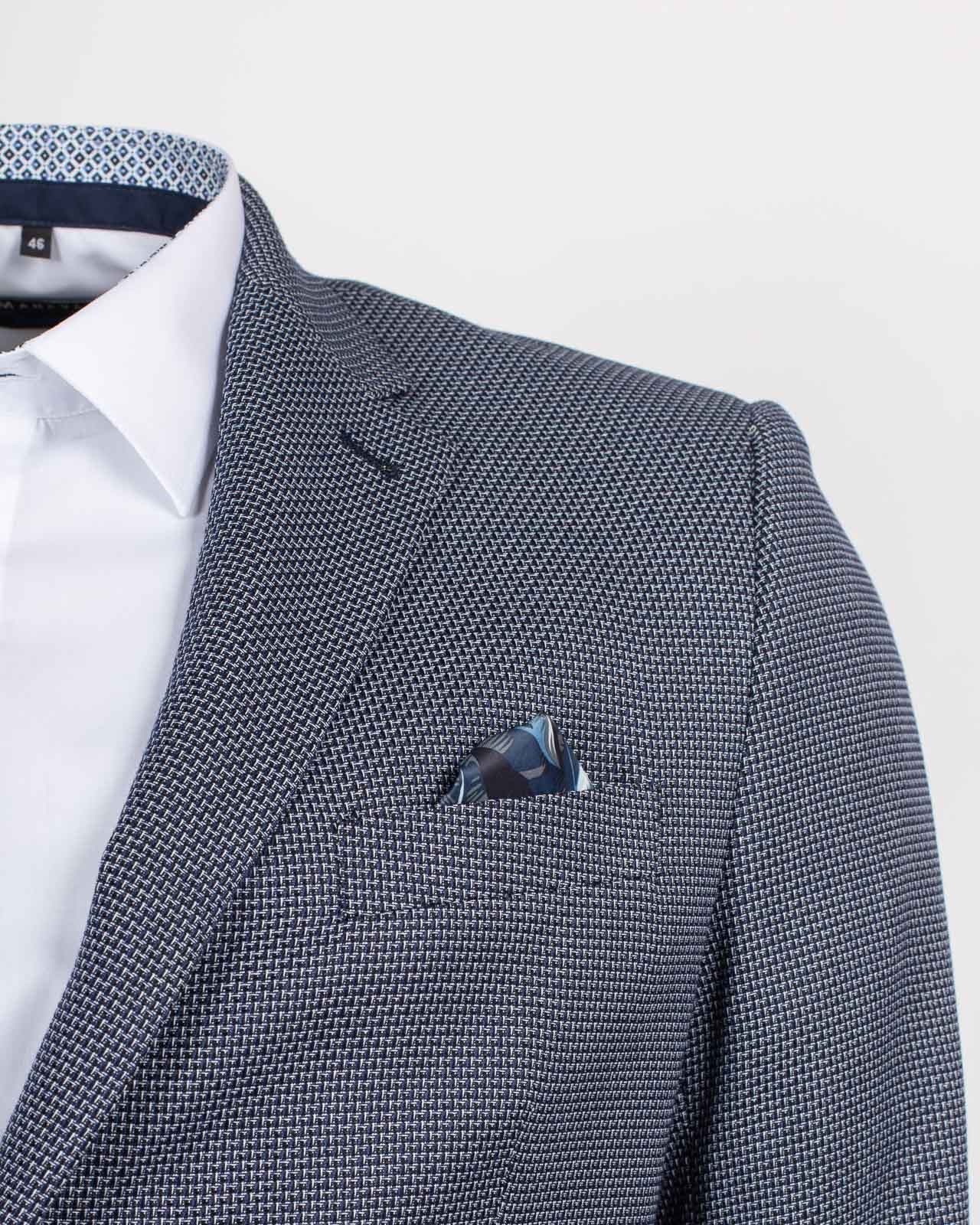 Veste micro motif grande taille bleu marine