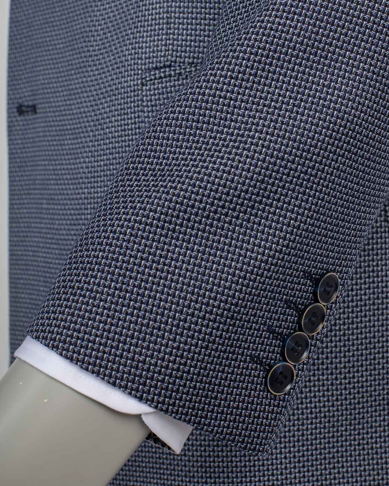 Veste micro motif grande taille bleu marine