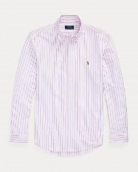 Chemise oxford grande taille à rayures rose