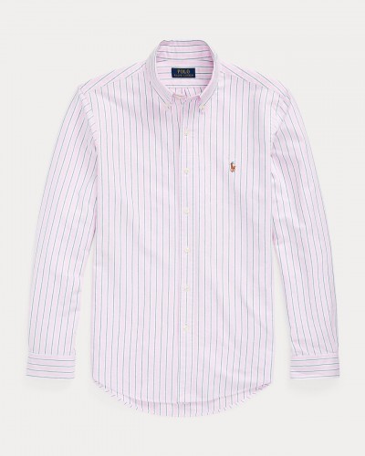 Chemise oxford grande taille à rayures rose