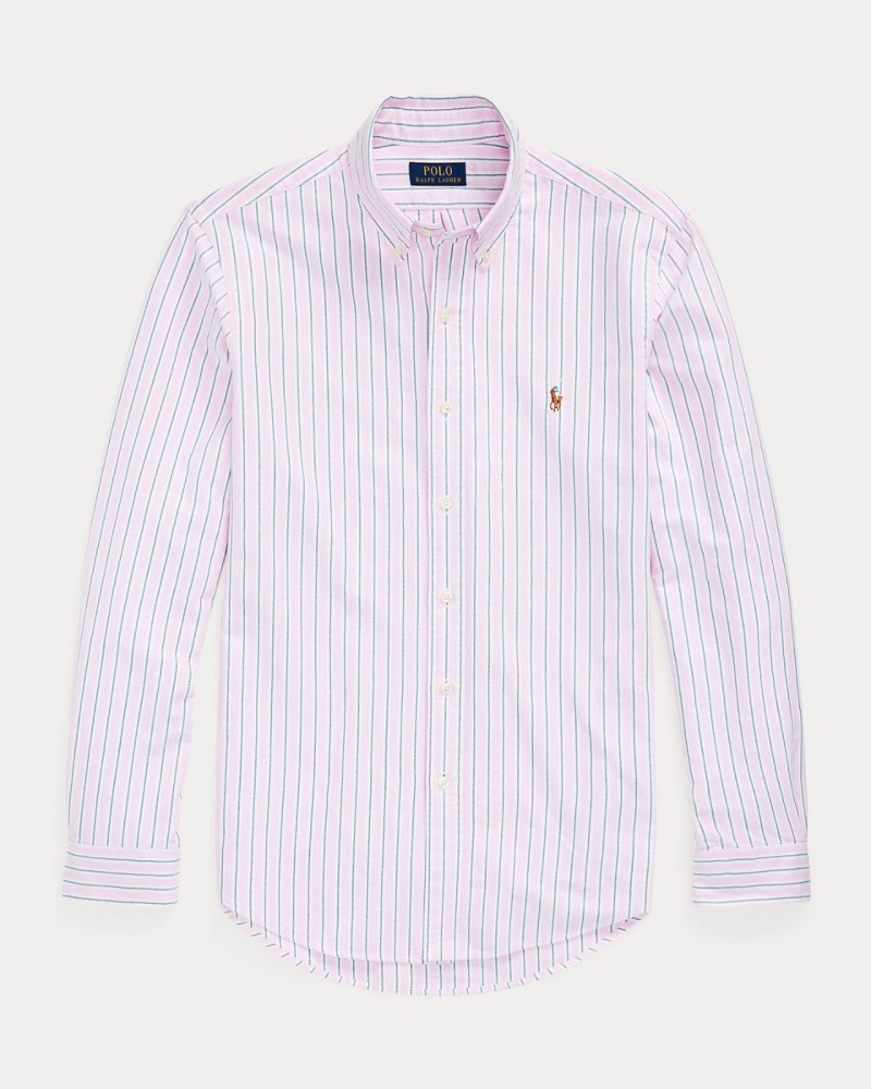 Chemise oxford grande taille à rayures rose