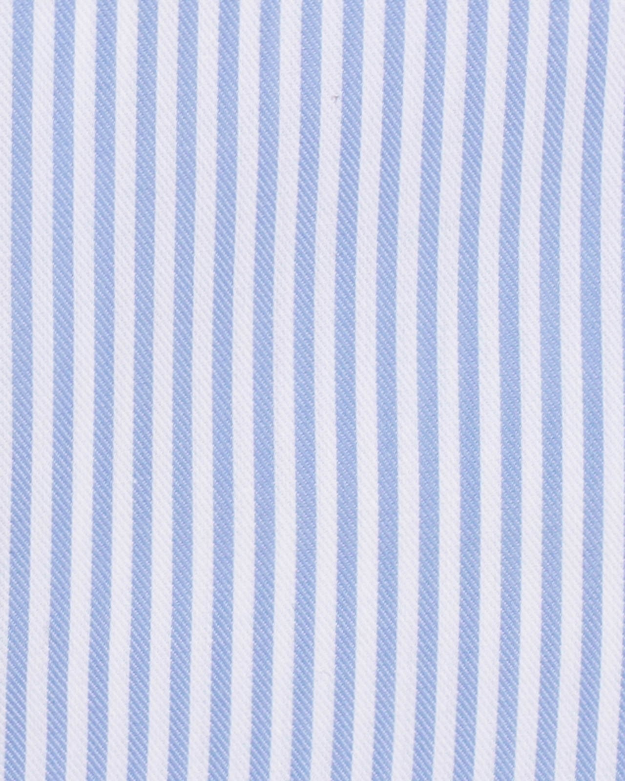 Chemise cintrée manches extra-longues 72 cm à rayures bâton bleu clair