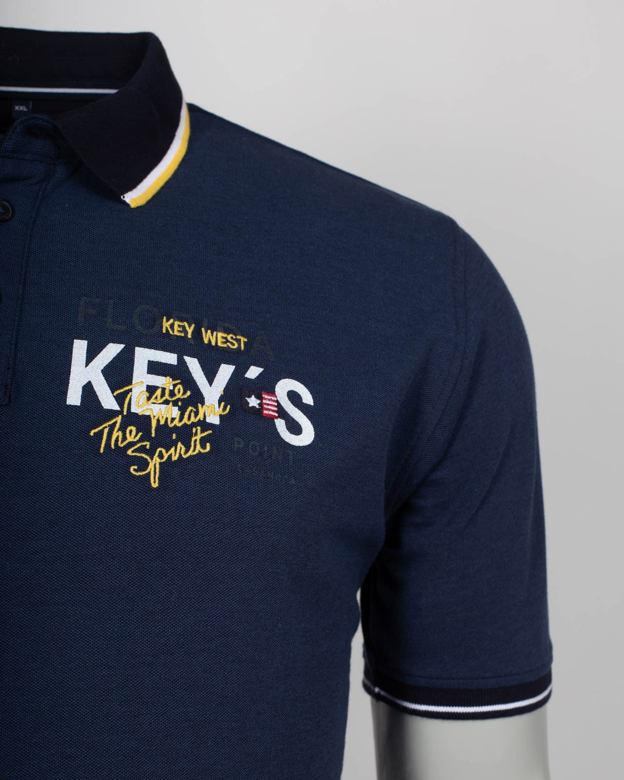 Polo piqué stretch grande taille bleu marine