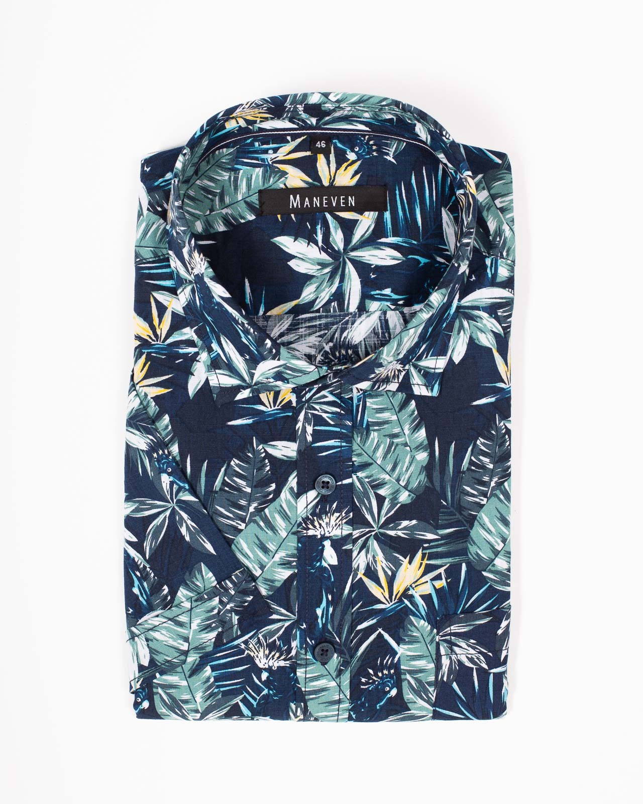 Chemisette flammé imprimé grande taille bleu