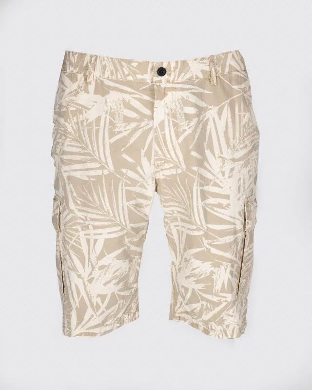 Short cargo imprimé grande taille beige