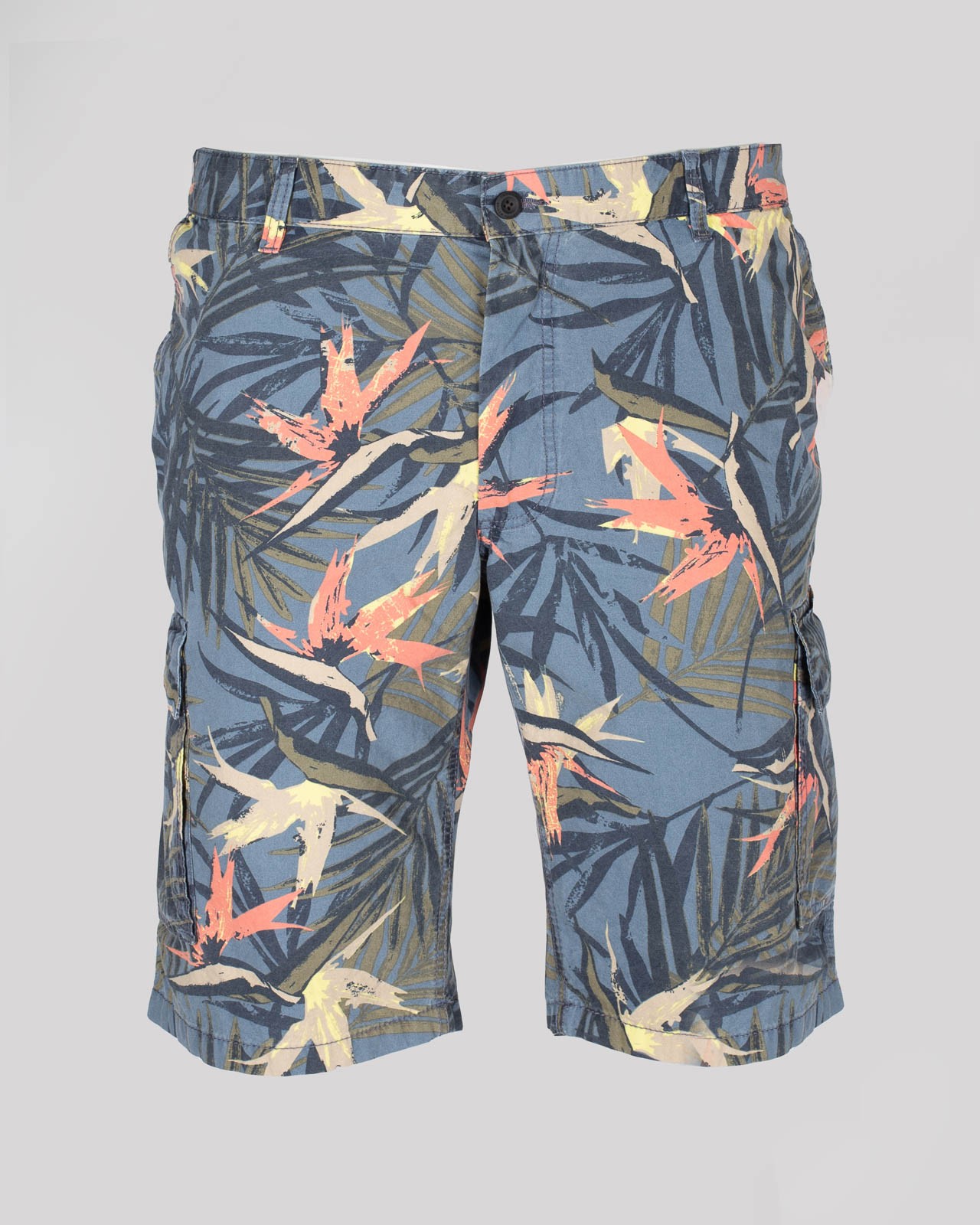 Short cargo imprimé grande taille bleu