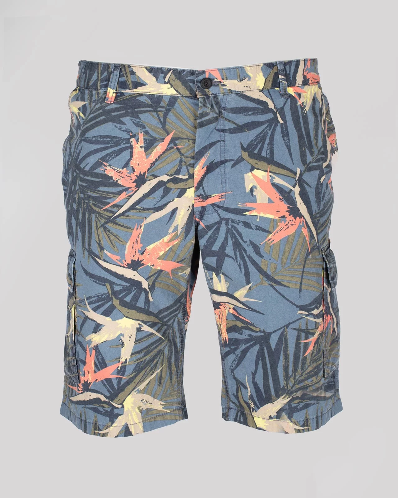 Short cargo imprimé grande taille bleu