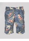 Short cargo imprimé grande taille bleu