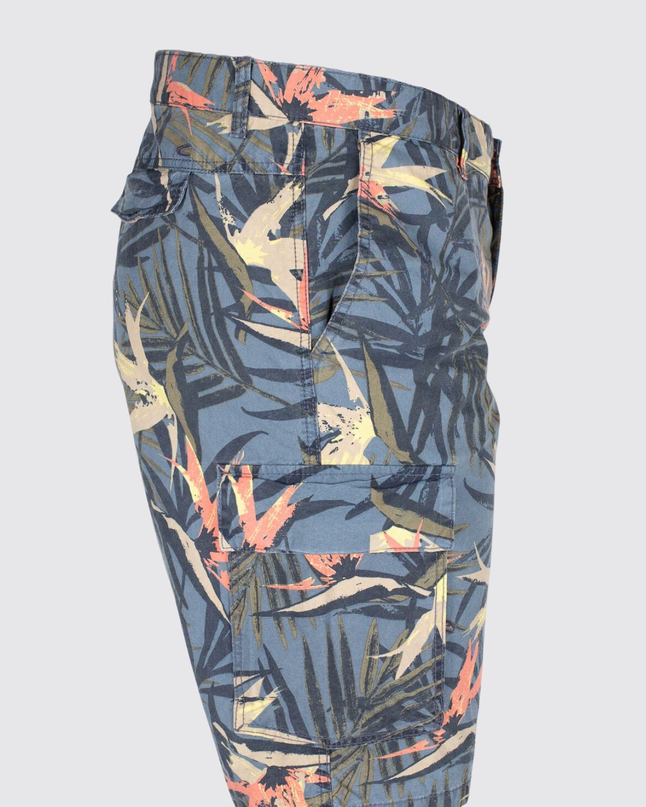 Short cargo imprimé grande taille bleu