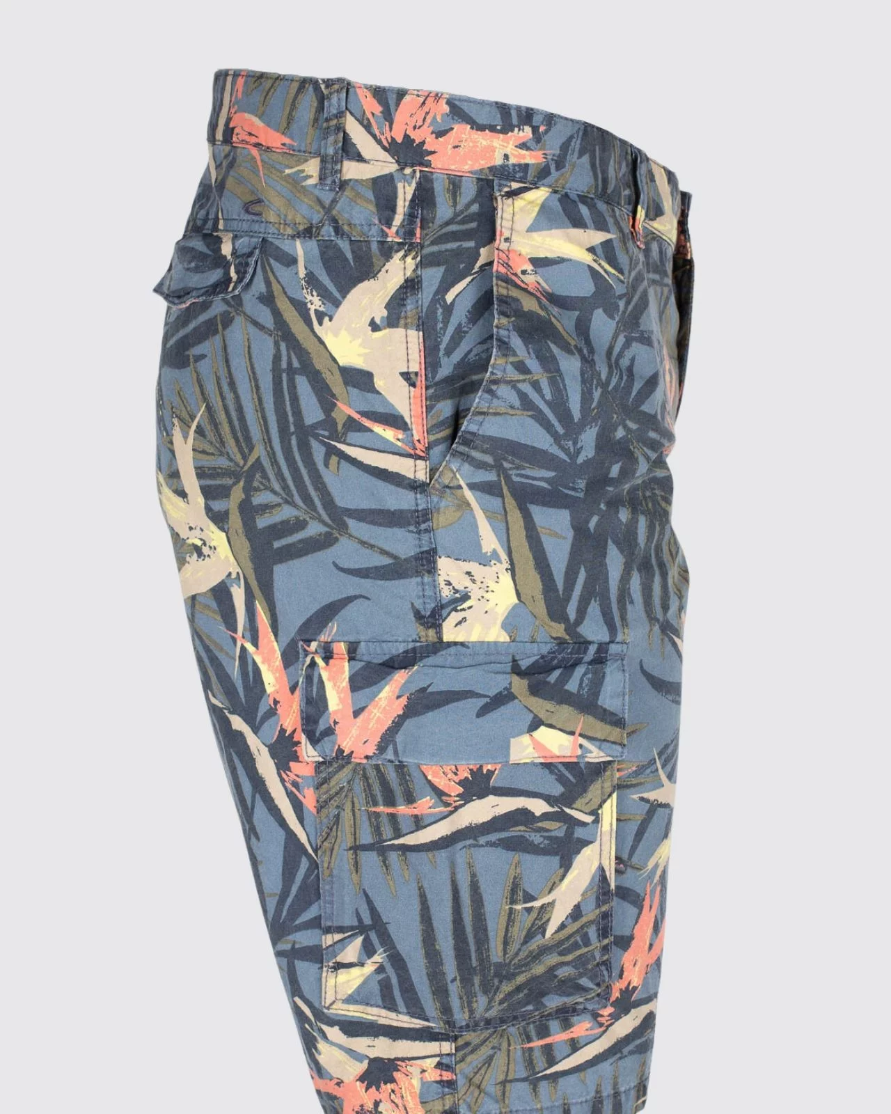 Short cargo imprimé grande taille bleu