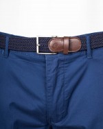 Short chino grande taille avec ceinture bleu