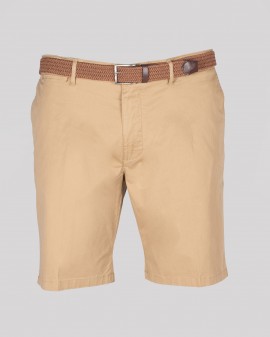 Short chino grande taille avec ceinture beige