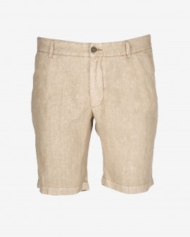 Short chino en lin grande taille beige