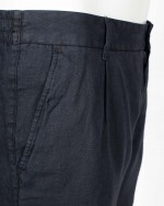 Short chino en lin grande taille bleu marine