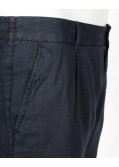Short chino en lin grande taille bleu marine