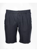 Short chino en lin grande taille bleu marine