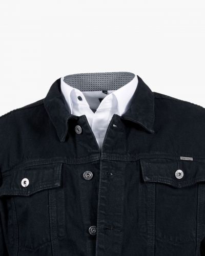 Veste en jean grande taille noire Trucker