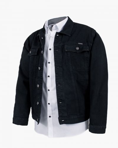 Veste en jean grande taille noire Trucker