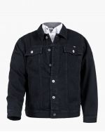 Veste en jean grande taille noire Trucker