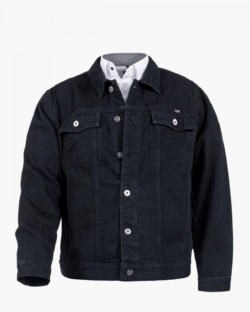 Veste en jean grande taille noire Trucker