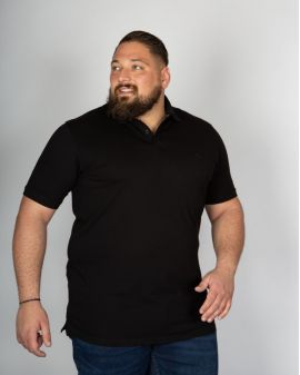 Polo piqué stretch grande taille noir