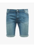 Bermuda en jean grande taille brut délavé
