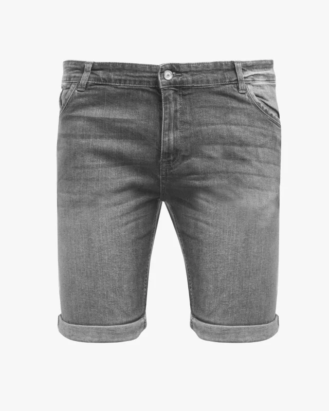 Bermuda en jean grande taille gris