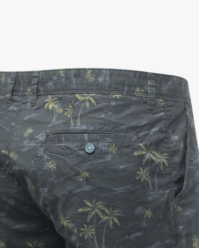 Short chino imprimé tropical grande taille bleu marine