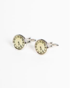 Boutons de manchette fantaisies horloge