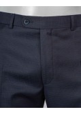 Pantalon de costume micro carreaux bleu marine pour homme grand