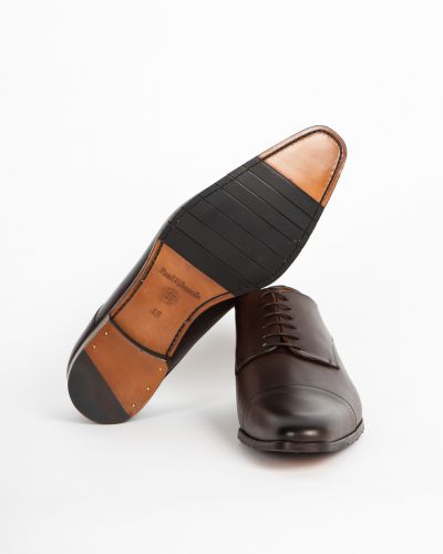 Chaussures derby en cuir homme grande taille marron