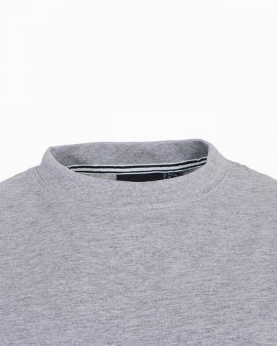 Tee shirt col rond grande taille gris en coton