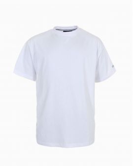 Tee shirt col rond grande taille blanc en coton