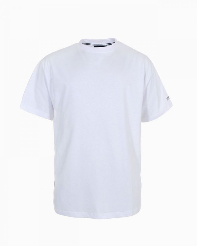 Tee shirt col rond grande taille blanc en coton