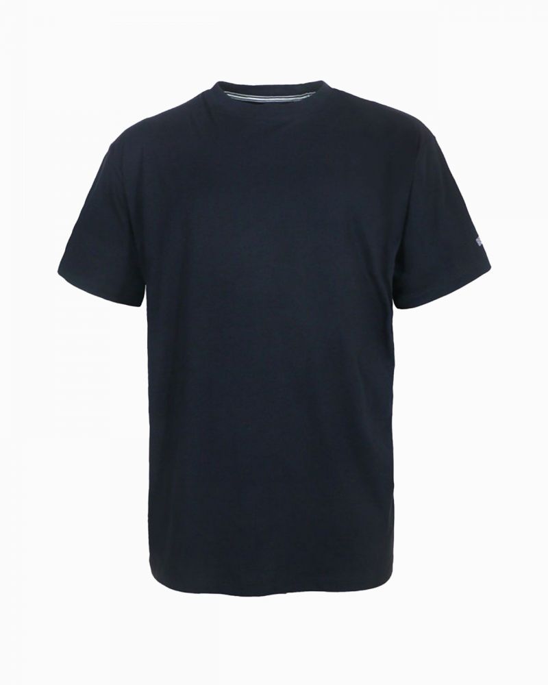 Tee shirt col rond grande taille bleu marine en coton