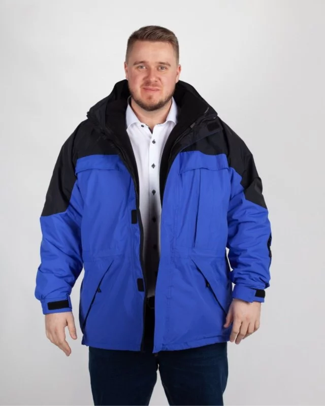 Veste de ski grande taille 3 en 1 Davos bleu