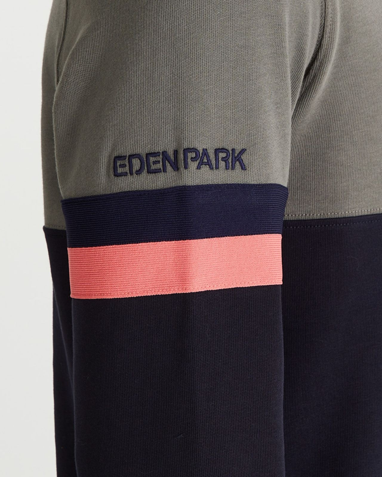 Polo manches longues jersey color block grande taille vert tilleul