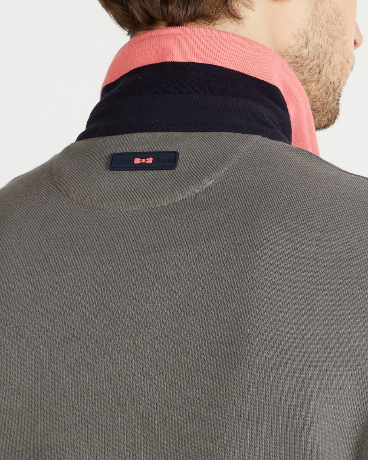 Polo manches longues jersey color block grande taille vert tilleul