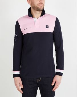 Polo manches longues grande taille rose