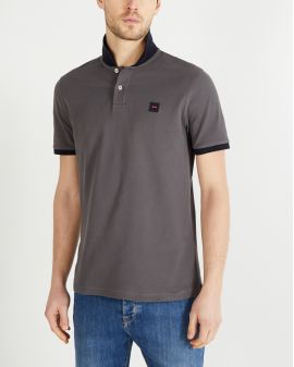 Polo piqué grande taille gris