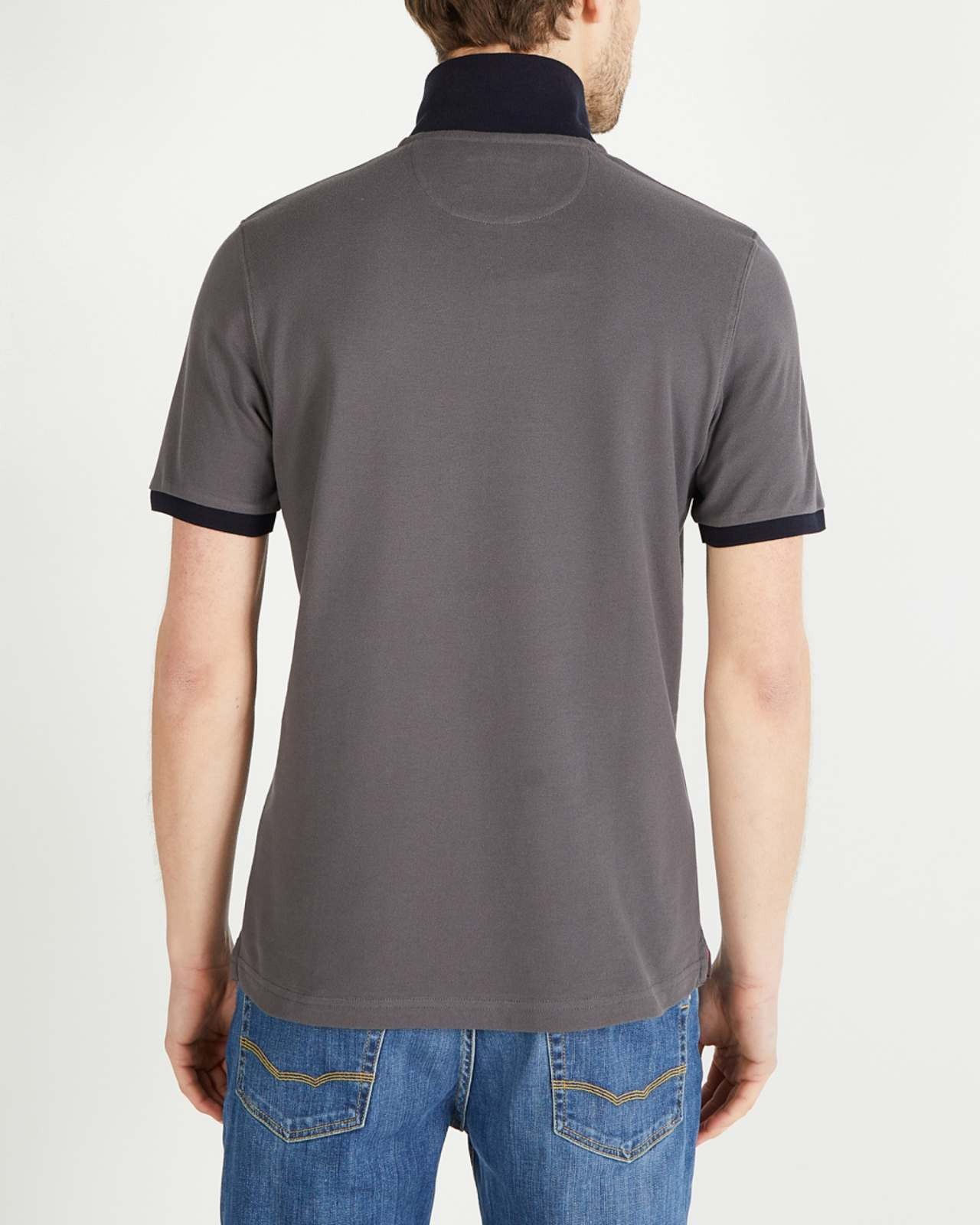 Polo piqué grande taille gris