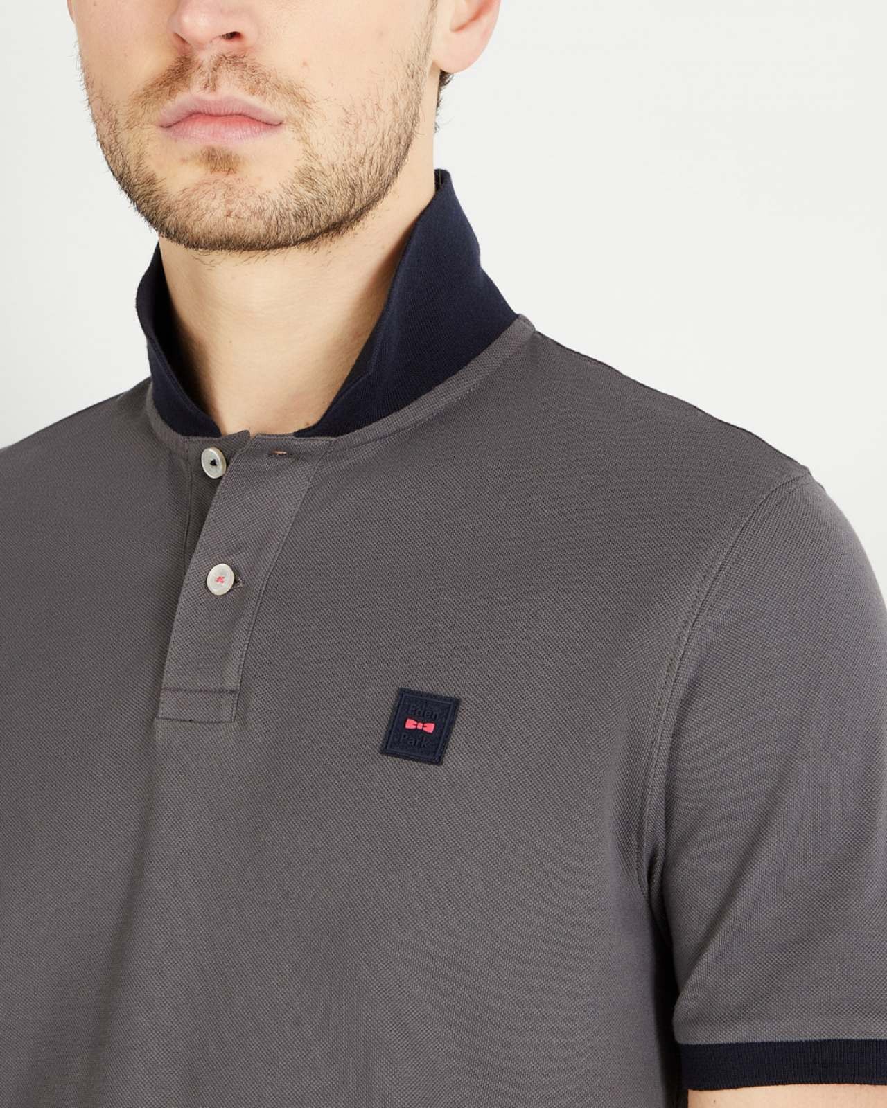 Polo piqué grande taille gris