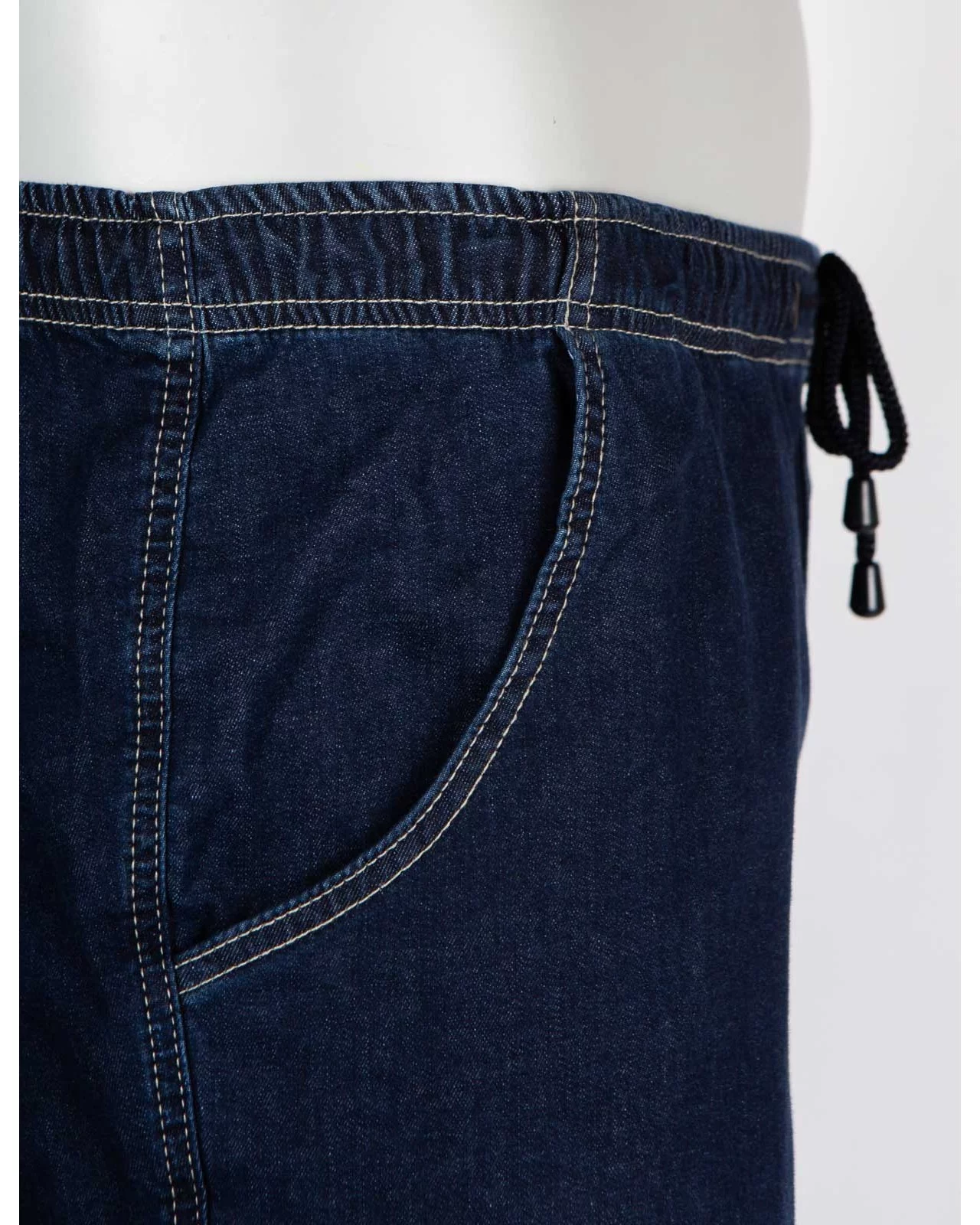 Jean grande taille bleu marine élastiqué